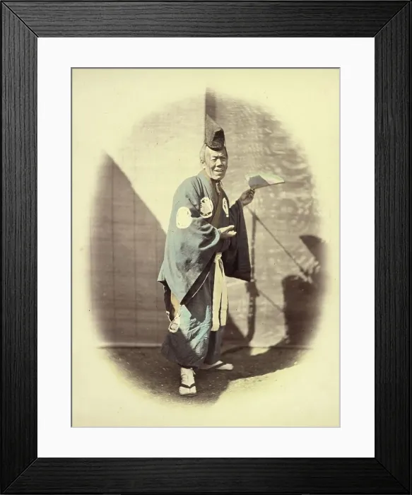 Framed Print : Mansai, or Wandering Actors, 1866-1867. Creator: Felice Beato Framed Print : Mansai, or Wandering Actors, 1866-1867. Creator: Felice Beato