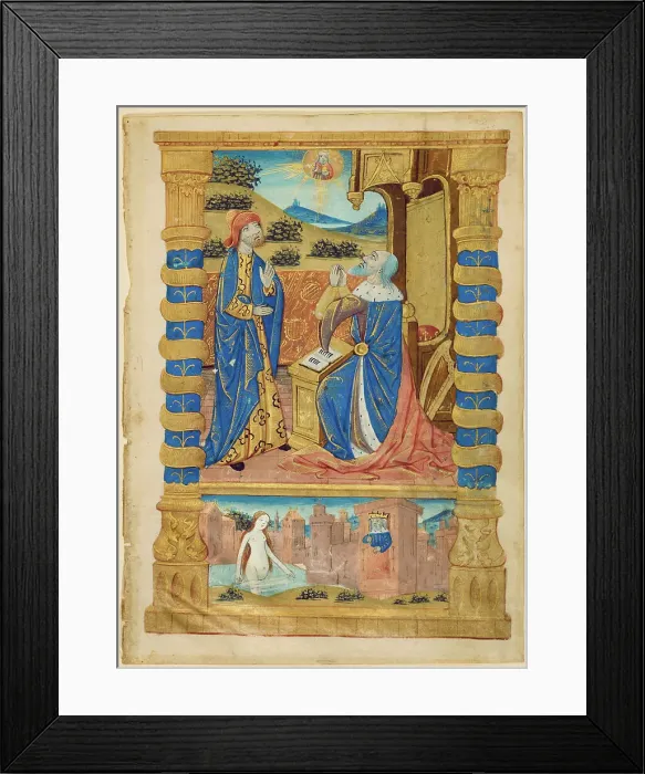 Framed Print : Leaf from a Book of Hours, about 1500. Creator: Unknown Framed Print : Leaf from a Book of Hours, about 1500. Creator: Unknown