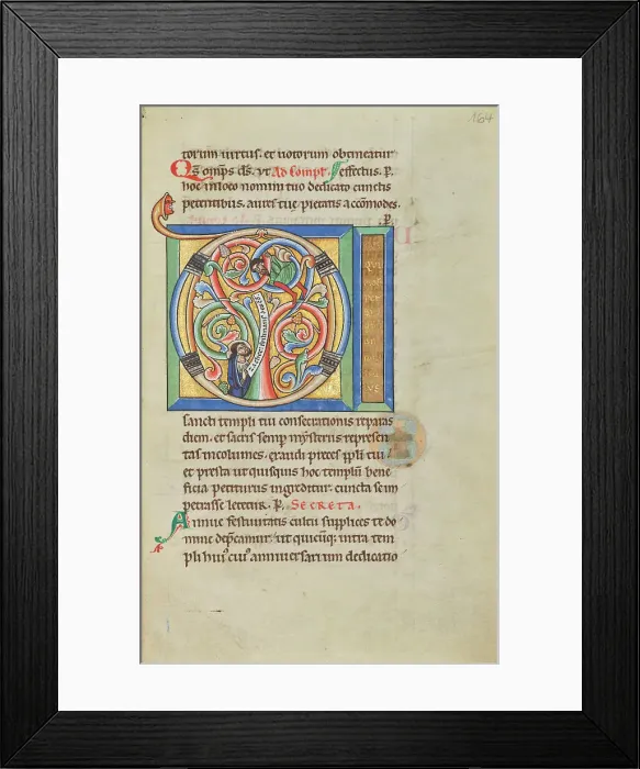 Framed Print : Initial D: Zacchaeus and Christ; Stammheim Missal, probably 1170s. Creator: Unknown Framed Print : Initial D: Zacchaeus and Christ; Stammheim Missal, probably 1170s. Creator: Unknown