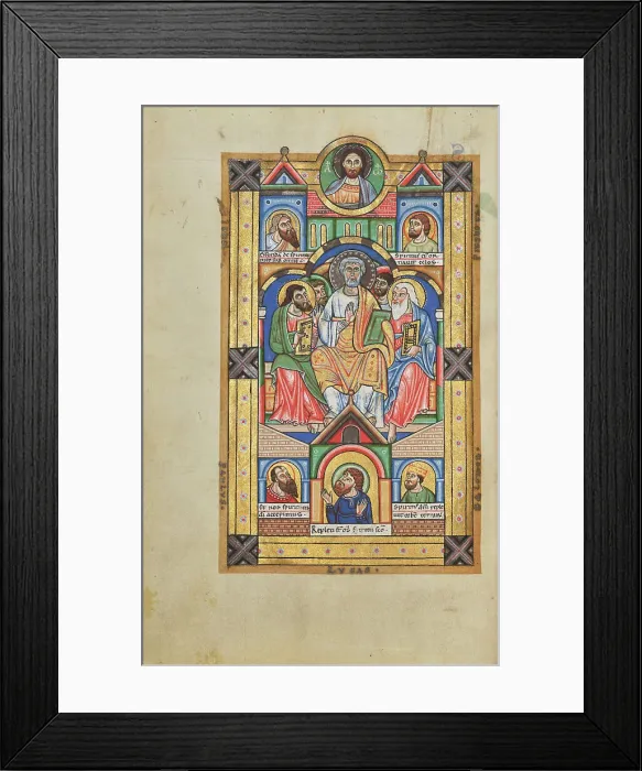 Framed Print : Pentecost; Stammheim Missal, probably 1170s. Creator: Unknown Framed Print : Pentecost; Stammheim Missal, probably 1170s. Creator: Unknown
