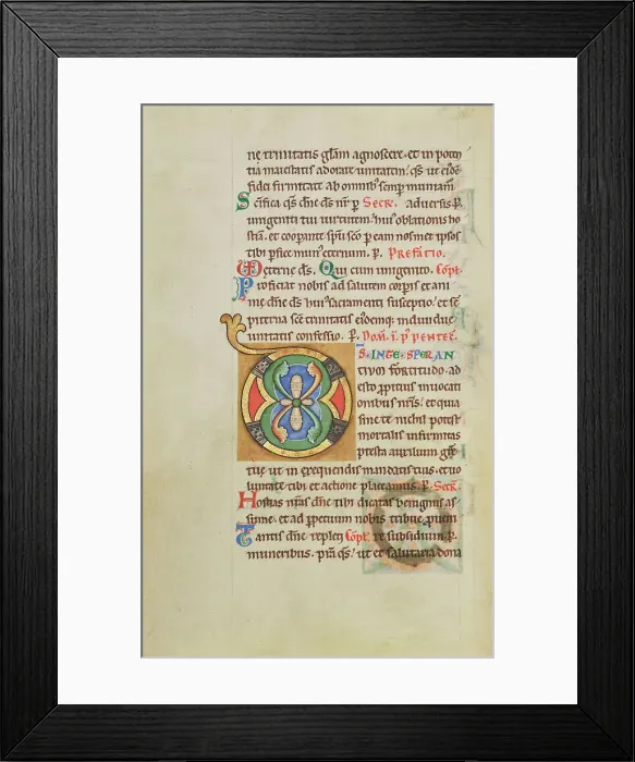 Framed Print : Decorated Initial D; Stammheim Missal, probably 1170s. Creator: Unknown Framed Print : Decorated Initial D; Stammheim Missal, probably 1170s. Creator: Unknown