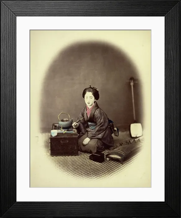 Framed Print : Young Lady, with Pipe, 1866-1867. Creator: Felice Beato Framed Print : Young Lady, with Pipe, 1866-1867. Creator: Felice Beato