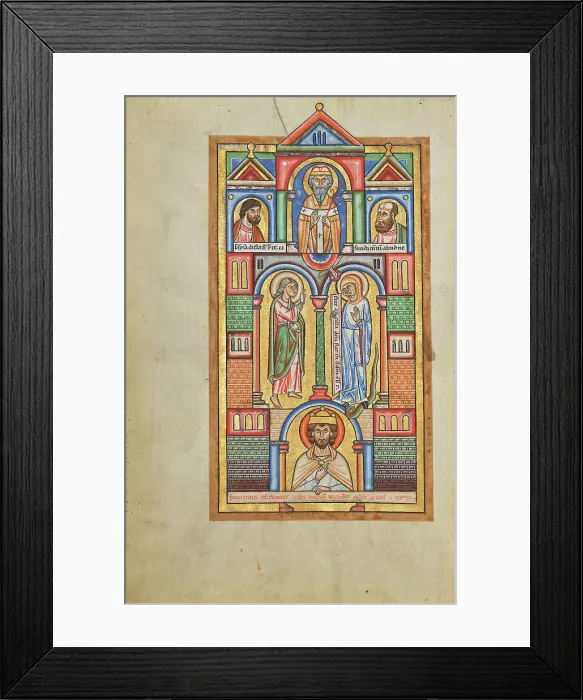Framed Print : The Annunciation; Stammheim Missal, probably 1170s. Creator: Unknown Framed Print : The Annunciation; Stammheim Missal, probably 1170s. Creator: Unknown