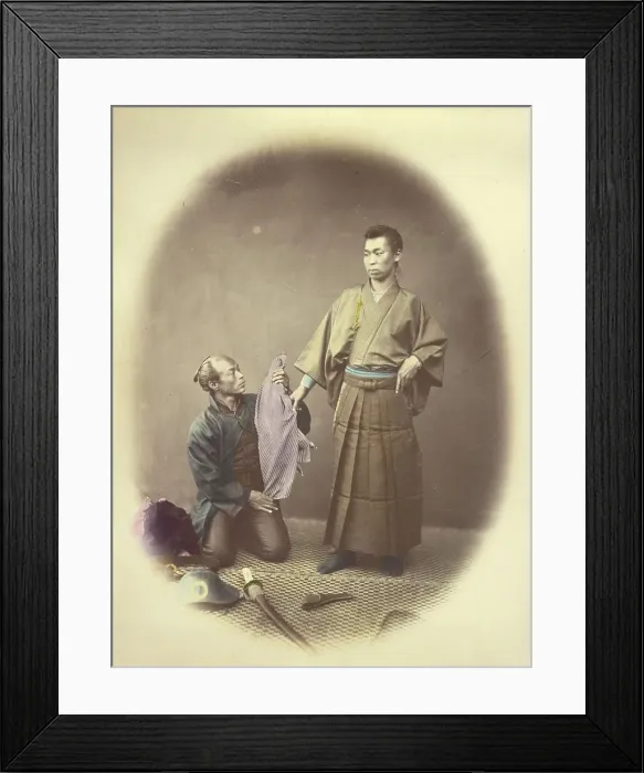 Framed Print : An Officer and his Attendant, 1866-1867. Creator: Felice Beato Framed Print : An Officer and his Attendant, 1866-1867. Creator: Felice Beato