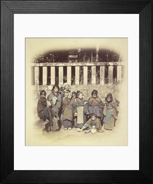 Framed Print : Old Woman and Children, about 1868. Creator: Felice Beato Framed Print : Old Woman and Children, about 1868. Creator: Felice Beato