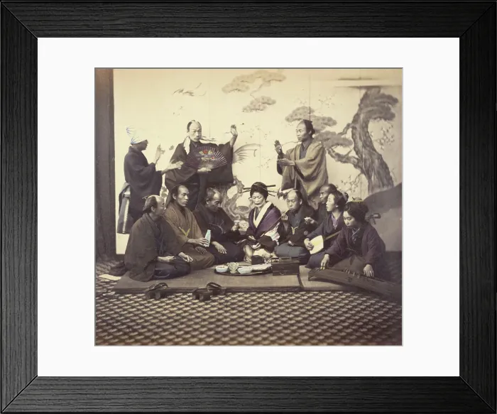 Framed Print : A Social Meal, 1868. Creator: Felice Beato Framed Print : A Social Meal, 1868. Creator: Felice Beato
