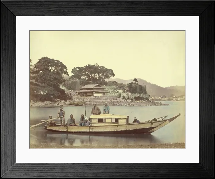 Framed Print : House Boat, 1866-1867. Creator: Felice Beato Framed Print : House Boat, 1866-1867. Creator: Felice Beato