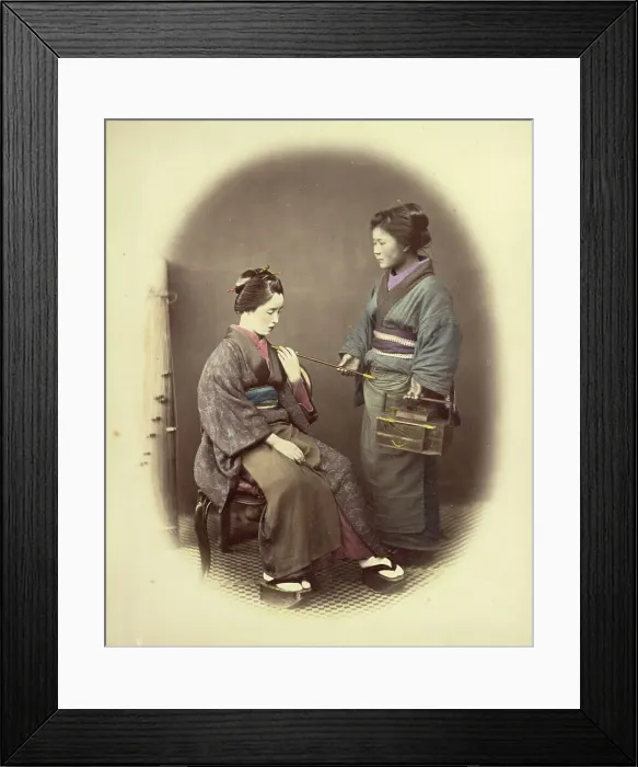 Framed Print : Young Lady, with Pipe, 1866-1867. Creator: Felice Beato Framed Print : Young Lady, with Pipe, 1866-1867. Creator: Felice Beato