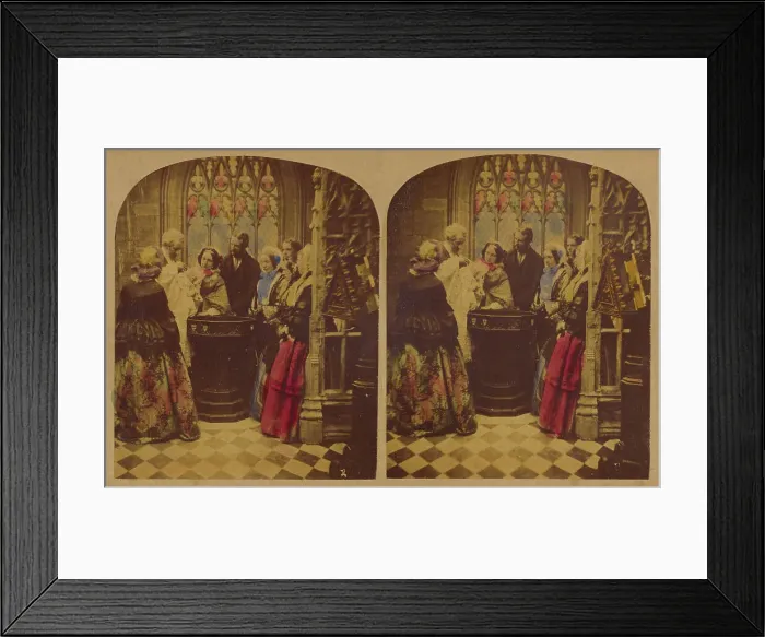Framed Print : Christening. about 1860. Creator: Joseph John Elliott Framed Print : Christening. about 1860. Creator: Joseph John Elliott