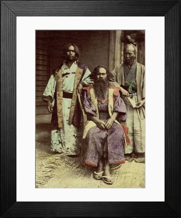 Framed Print : Aino sic Chiefs, 1866-1867. Creator: Felice Beato Framed Print : Aino sic Chiefs, 1866-1867. Creator: Felice Beato