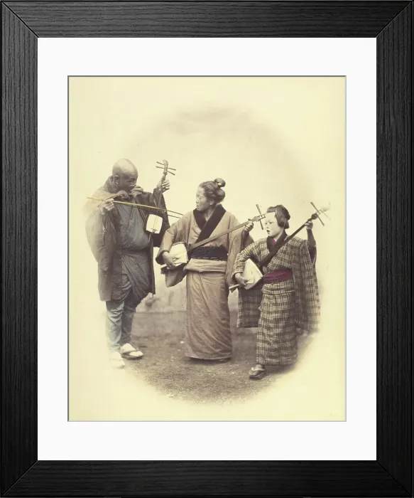 Framed Print : Street Musicians, 1868. Creator: Felice Beato Framed Print : Street Musicians, 1868. Creator: Felice Beato