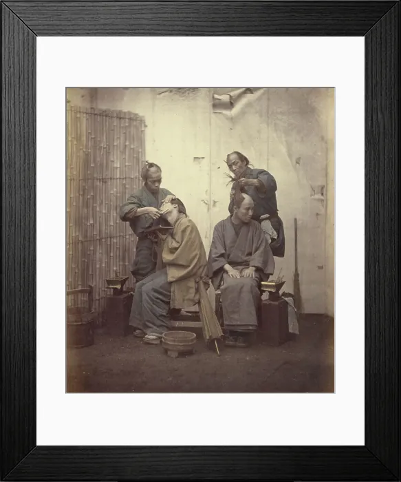 Framed Print : Barbers, 1868. Creator: Felice Beato Framed Print : Barbers, 1868. Creator: Felice Beato