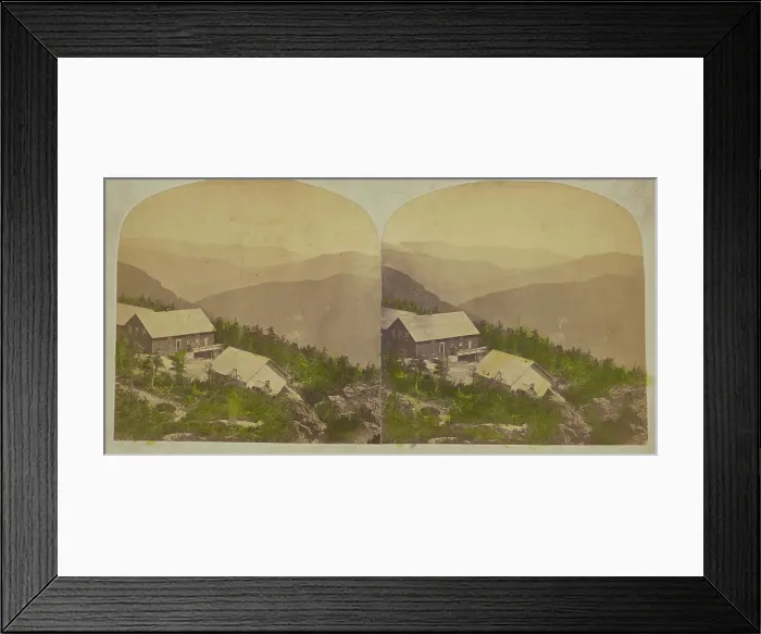 Framed Print : Mt. Mansfield. Summit House & Sterling Mts. about 1865. Creator: Guy B. Davis