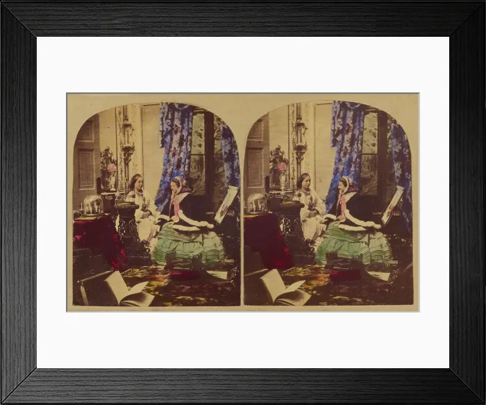 Framed Print : A Morning Call, June 2, 1857. Creators: London Stereoscopic & Photographic Co, Joseph John Elliott Framed Print : A Morning Call, June 2, 1857. Creators: London Stereoscopic & Photographic Co, Joseph John Elliott