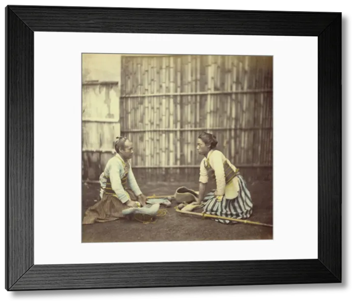 Framed Print : Fencers, 1866-1867. Creator: Felice Beato Framed Print : Fencers, 1866-1867. Creator: Felice Beato