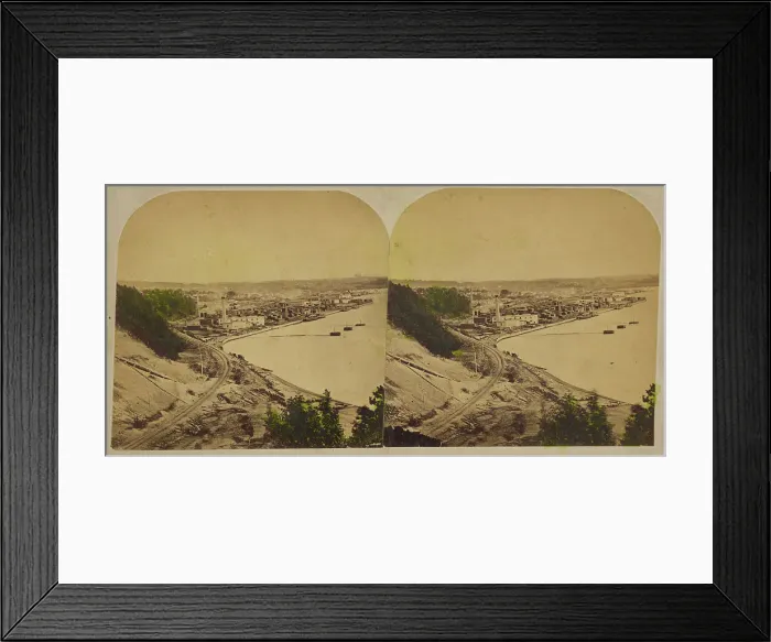 Framed Print : Burlington, Vermont Docks, about 1865. Creator: Guy B. Davis