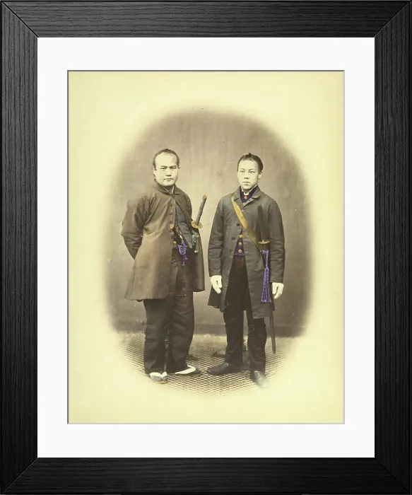 Framed Print : Yakunins in Semi-Foreign Costume, about 1868. Creator: Felice Beato Framed Print : Yakunins in Semi-Foreign Costume, about 1868. Creator: Felice Beato