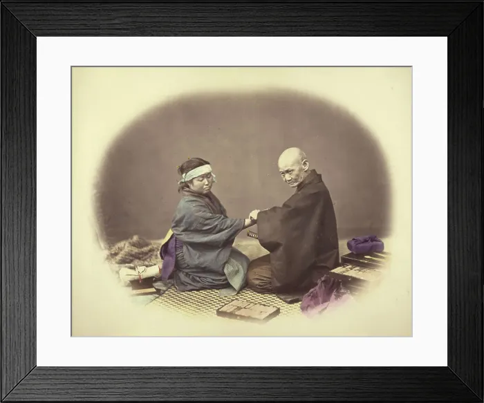 Framed Print : Japanese Doctor and Patient, 1868. Creator: Felice Beato Framed Print : Japanese Doctor and Patient, 1868. Creator: Felice Beato