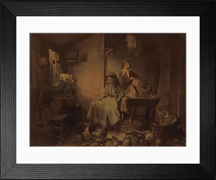 Framed Print : Preparing Spring Flowers for Market, 1873. Creators: Henry Peach Robinson, Nelson K. Cherrill Framed Print : Preparing Spring Flowers for Market, 1873. Creators: Henry Peach Robinson, Nelson K. Cherrill