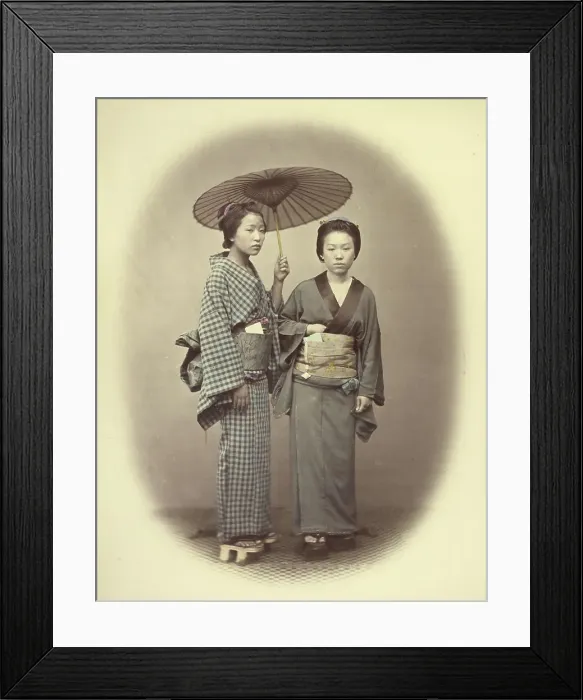 Framed Print : Two Sisters, 1866-1867. Creator: Felice Beato Framed Print : Two Sisters, 1866-1867. Creator: Felice Beato