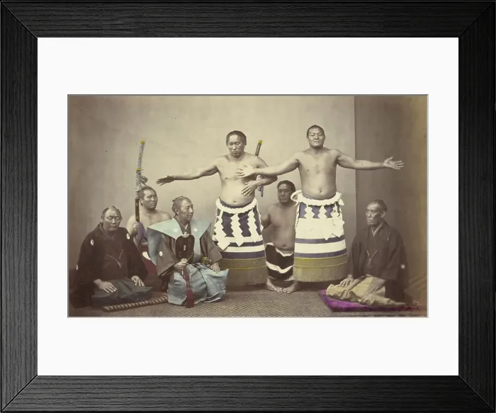 Framed Print : Representatives of Nio, the Japanese Hercules, 1866-1867. Creator: Felice Beato Framed Print : Representatives of Nio, the Japanese Hercules, 1866-1867. Creator: Felice Beato