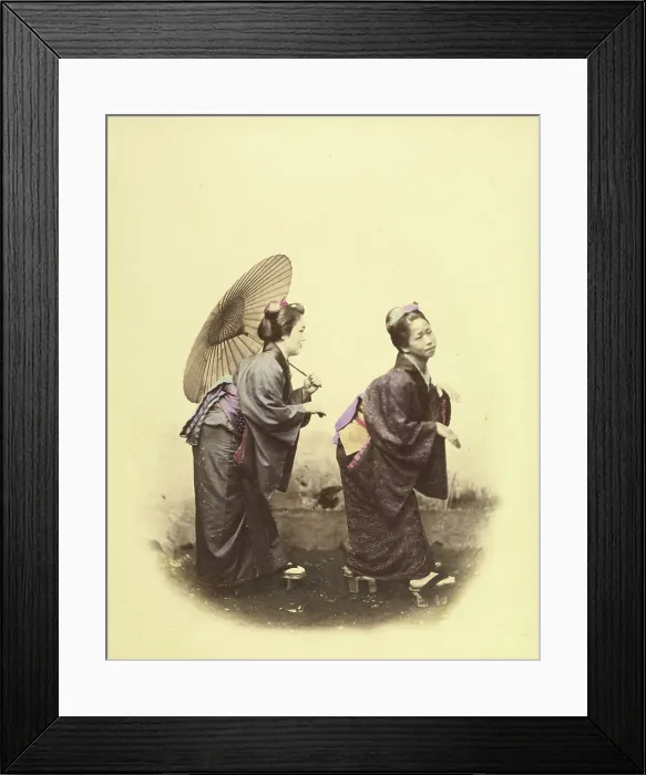 Framed Print : The Original Grecian Bend, about 1863-1868. Creator: Felice Beato Framed Print : The Original Grecian Bend, about 1863-1868. Creator: Felice Beato