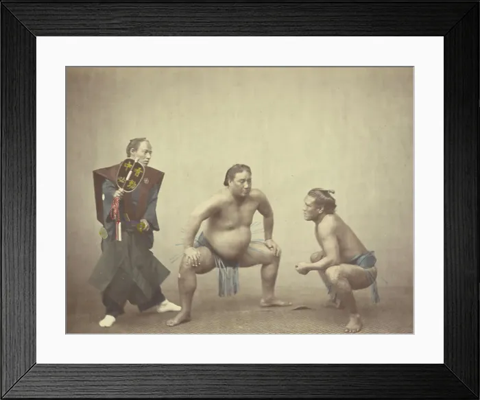 Framed Print : Sumotori or Wrestlers, 1866-1867. Creator: Felice Beato Framed Print : Sumotori or Wrestlers, 1866-1867. Creator: Felice Beato