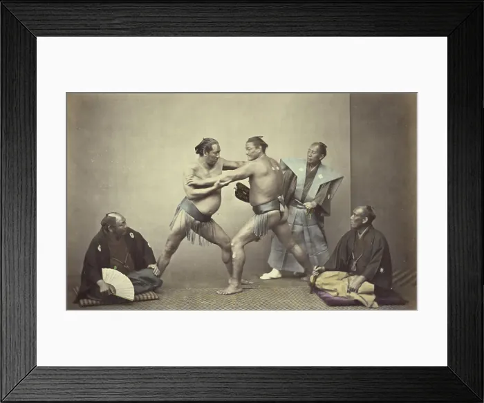 Framed Print : Representatives of Nio, the Japanese Hercules, 1866-1867. Creator: Felice Beato Framed Print : Representatives of Nio, the Japanese Hercules, 1866-1867. Creator: Felice Beato