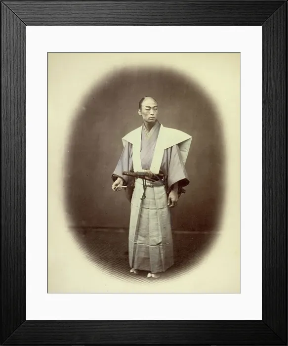 Framed Print : Japanese Yakonin in Dress of Ceremony, 1866-1867. Creator: Felice Beato Framed Print : Japanese Yakonin in Dress of Ceremony, 1866-1867. Creator: Felice Beato