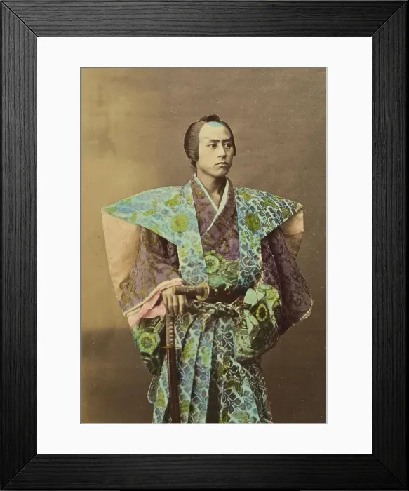 Framed Print : Japanese warrior, 1868-1880. Creator: Felice Beato Framed Print : Japanese warrior, 1868-1880. Creator: Felice Beato