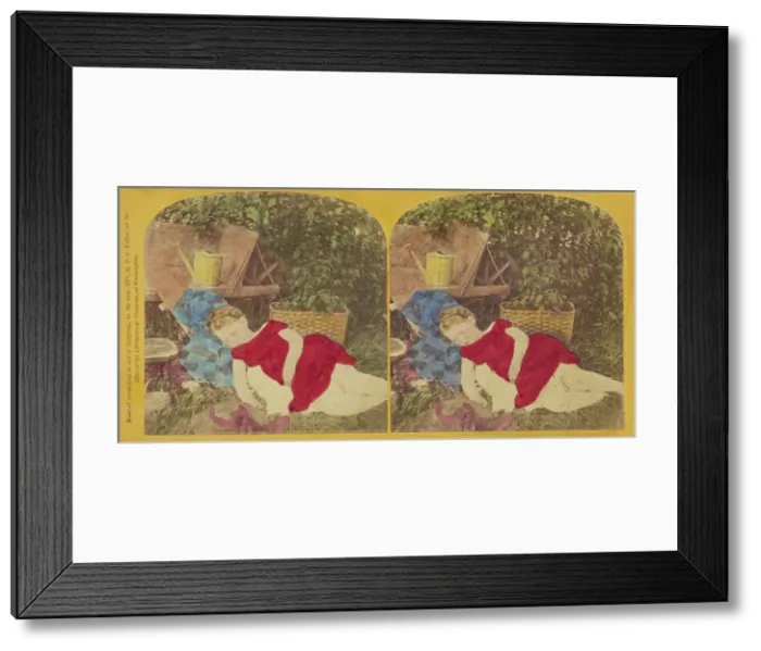 Framed Print : The Gardener's Pets. 1871. Creator: F. G. Weller Framed Print : The Gardener's Pets. 1871. Creator: F. G. Weller