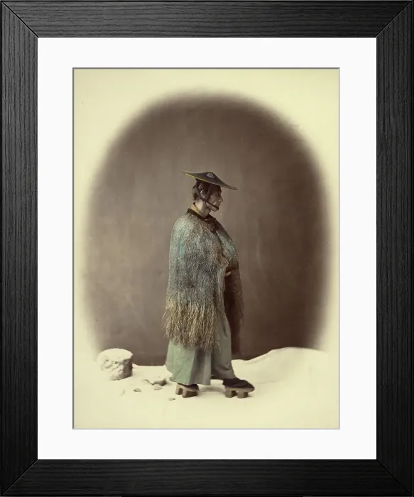 Framed Print : Straw Rain Coat, 1866-1867. Creator: Felice Beato Framed Print : Straw Rain Coat, 1866-1867. Creator: Felice Beato