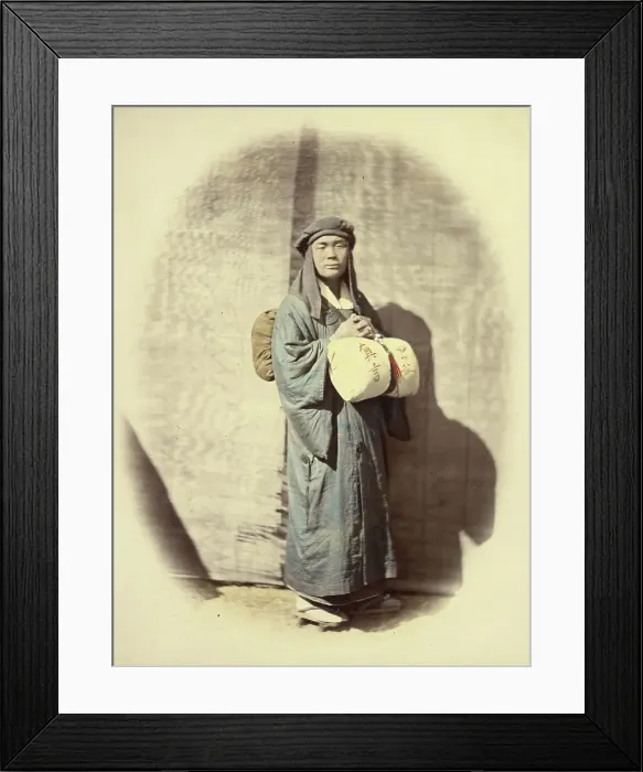 Framed Print : Priest Traveling, 1866-1867. Creator: Felice Beato Framed Print : Priest Traveling, 1866-1867. Creator: Felice Beato