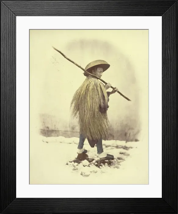 Framed Print : Man in a Straw Coat, 1866-1867. Creator: Felice Beato