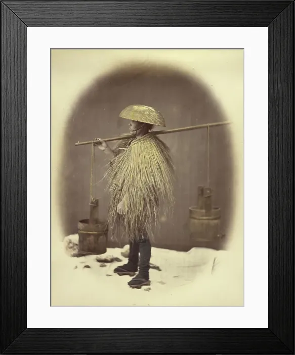 Framed Print : Man in a Straw Coat, 1866-1867. Creator: Felice Beato Framed Print : Man in a Straw Coat, 1866-1867. Creator: Felice Beato
