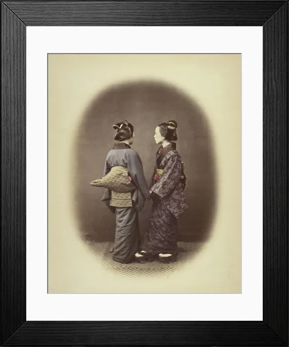 Framed Print : Two Japanese Women, 1868. Creator: Felice Beato Framed Print : Two Japanese Women, 1868. Creator: Felice Beato