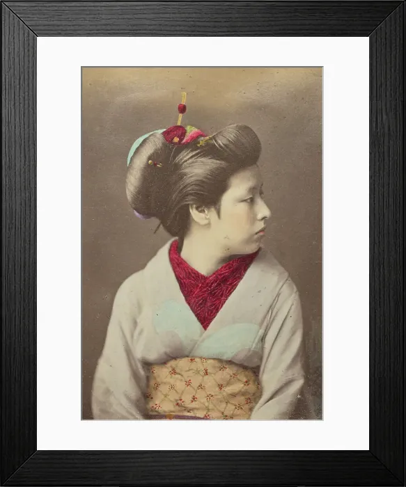 Framed Print : Japanese woman in profile, 1868-1880. Creator: Felice Beato Framed Print : Japanese woman in profile, 1868-1880. Creator: Felice Beato