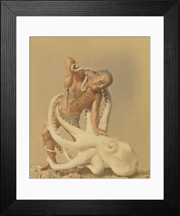 Framed Print : Wood Carving, 1897. Creator: Ogawa Kazumasa Framed Print : Wood Carving, 1897. Creator: Ogawa Kazumasa