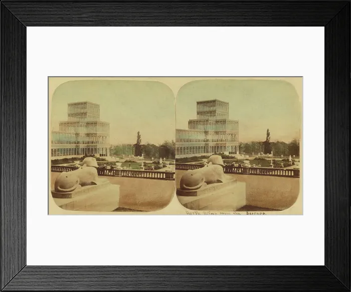 Framed Print : Crystal Palace - The North Wing From The Terrace, 1850s. Creator: London Stereoscopic & Photographic Co Framed Print : Crystal Palace - The North Wing From The Terrace, 1850s. Creator: London Stereoscopic & Photographic Co