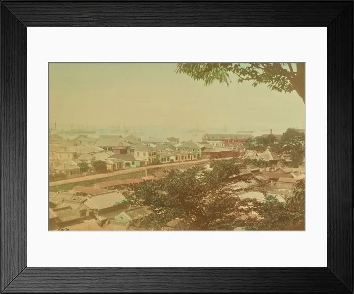 Framed Print : View of Yokohama and Harbor, 1897. Creator: Ogawa Kazumasa Framed Print : View of Yokohama and Harbor, 1897. Creator: Ogawa Kazumasa