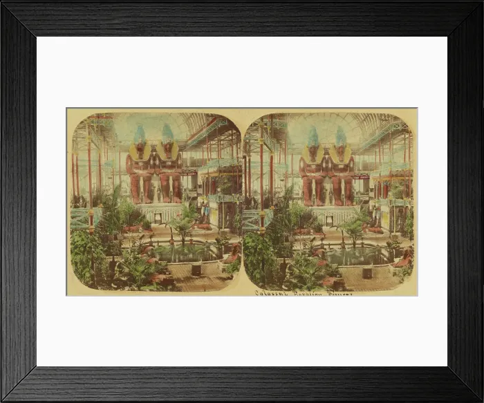 Framed Print : Crystal Palace - The Colossal Egyptian Figures, 1850s. Creator: London Stereoscopic & Photographic Co Framed Print : Crystal Palace - The Colossal Egyptian Figures, 1850s. Creator: London Stereoscopic & Photographic Co