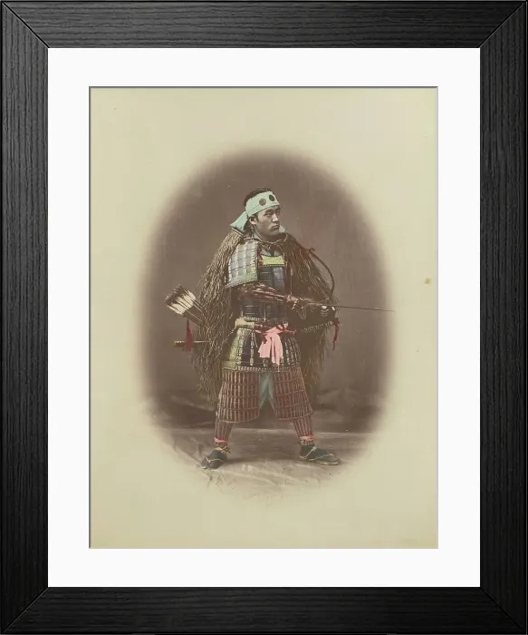 Framed Print : Samurai in Armour, 1870s-1890s. Creator: Kusakabe Kimbei Framed Print : Samurai in Armour, 1870s-1890s. Creator: Kusakabe Kimbei