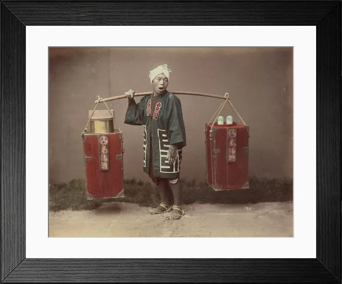 Framed Print : Street Amazake Seller, 1870s-1890s. Creator: Kusakabe Kimbei Framed Print : Street Amazake Seller, 1870s-1890s. Creator: Kusakabe Kimbei