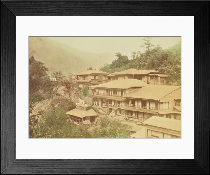 Framed Print : A Japanese Hotel at Hakone, 1897. Creator: Ogawa Kazumasa Framed Print : A Japanese Hotel at Hakone, 1897. Creator: Ogawa Kazumasa
