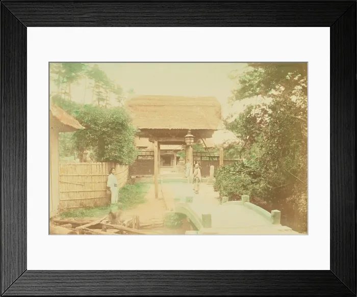 Framed Print : Entrance to Temple in Kamakura, 1897. Creator: Ogawa Kazumasa Framed Print : Entrance to Temple in Kamakura, 1897. Creator: Ogawa Kazumasa