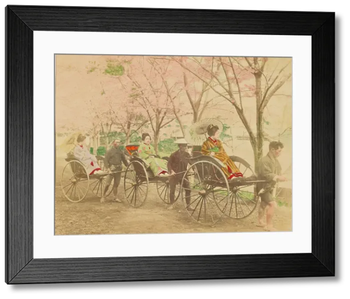 Framed Print : Jinrikishas, 1897. Creator: Ogawa Kazumasa Framed Print : Jinrikishas, 1897. Creator: Ogawa Kazumasa