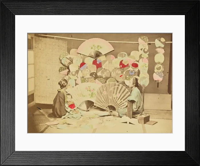 Framed Print : Fan Shop, 1897. Creator: Ogawa Kazumasa Framed Print : Fan Shop, 1897. Creator: Ogawa Kazumasa