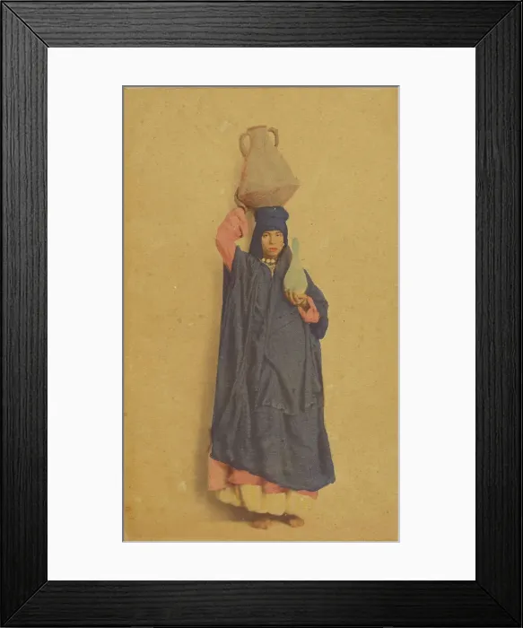 Framed Print : Femme portant des cruches d'eau, about 1870. Creator: Wilhelm Hammerschmidt Framed Print : Femme portant des cruches d'eau, about 1870. Creator: Wilhelm Hammerschmidt