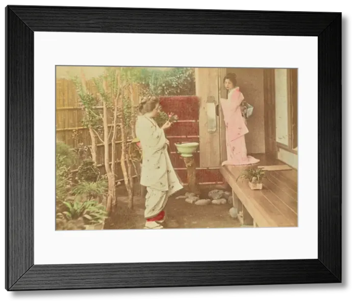 Framed Print : An Informal Visit, 1897. Creator: Ogawa Kazumasa Framed Print : An Informal Visit, 1897. Creator: Ogawa Kazumasa