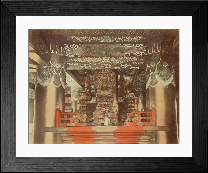 Framed Print : Buddhist Images, Inside Pagoda, Nikko, 1870s-1890s. Creator: Kusakabe Kimbei Framed Print : Buddhist Images, Inside Pagoda, Nikko, 1870s-1890s. Creator: Kusakabe Kimbei